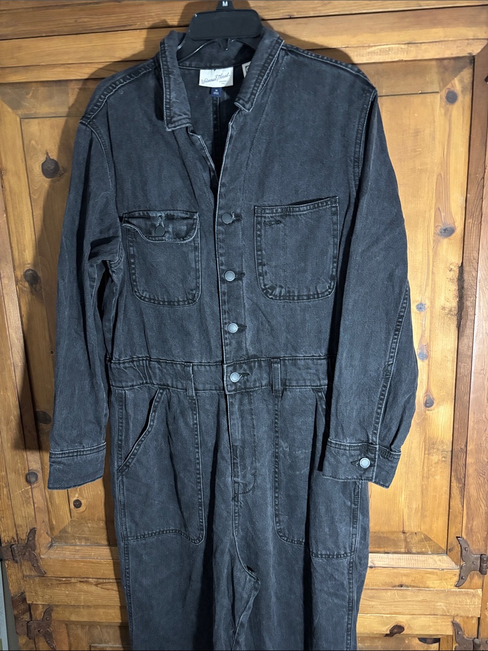 Woman’s Black Denim Utility Jumpsuit
